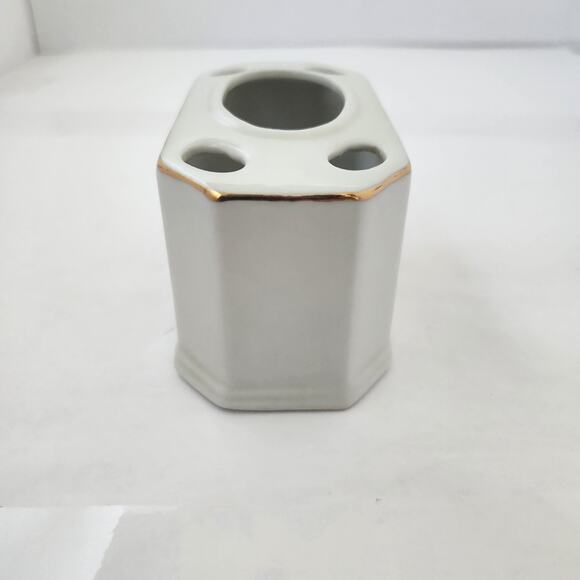 Art of Chokin toothbrush holder 24kt gold edged made in Japan - Picture 3 of 4